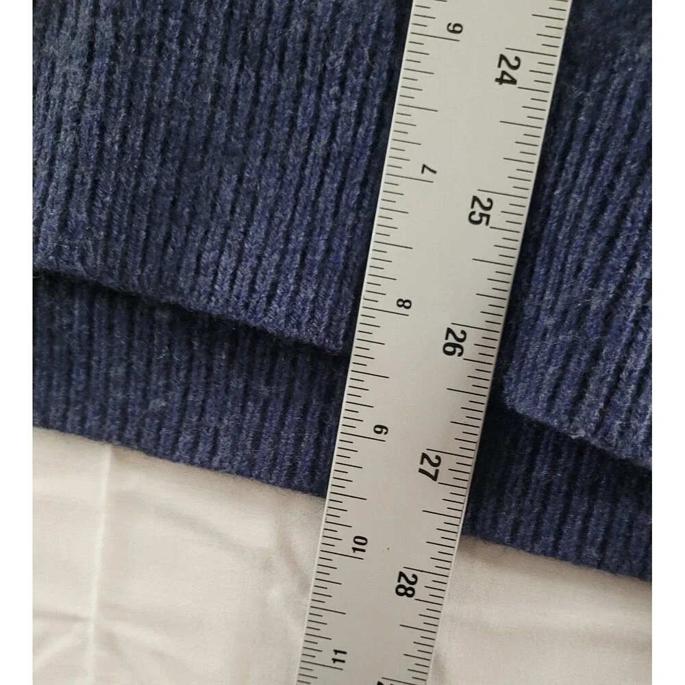 J. Crew Sweater Men XL Slim Blue Merino Wool Alpaca Blend Elbow Pads Grandpa